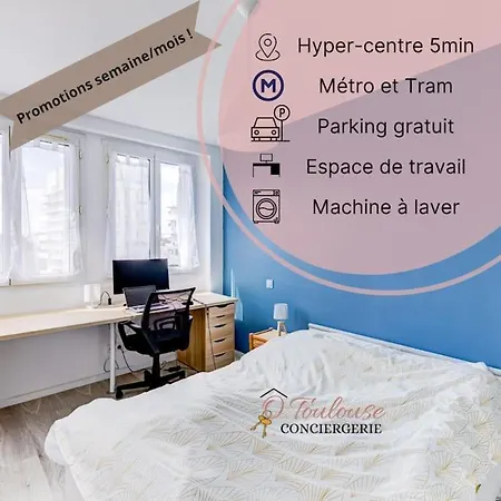 Casa de hóspedes Le Central - Chambre Privative Avec Salon Et Terrasse Privee Toulouse